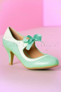 Lulu Hun - 50s Jeannie Pumps in Mint and White 3