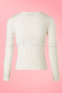 Collectif Clothing - 50s Jo Cherry Cardigan in Ivory 4