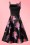 Collectif Clothing - Linette Orchid Swing Dress Années 50 en Noir 3