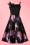 Collectif Clothing - Linette Orchid Swing Dress Années 50 en Noir 7