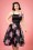 Collectif Clothing - Linette Orchid Swing Dress Années 50 en Noir