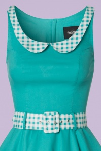 Collectif Clothing - 50s Kitty Gingham Swing Dress in Jade Green 4