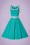 Collectif Clothing - Kitty Gingham Swing Dress Années 50 en Vert Jade 2