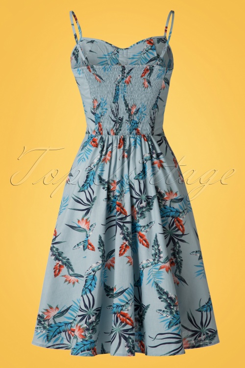 Collectif Clothing - Fairy paradijsvogel pop jurk in lichtblauw 4