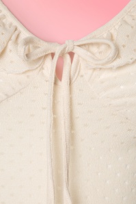 Vixen - Francine gegolfde top in crème 3