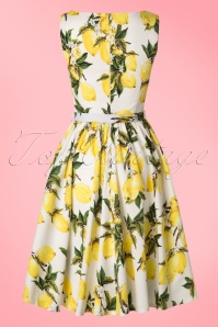 Lindy Bop - 50s Audrey Lemon Swing Dress in White and Yellow 6