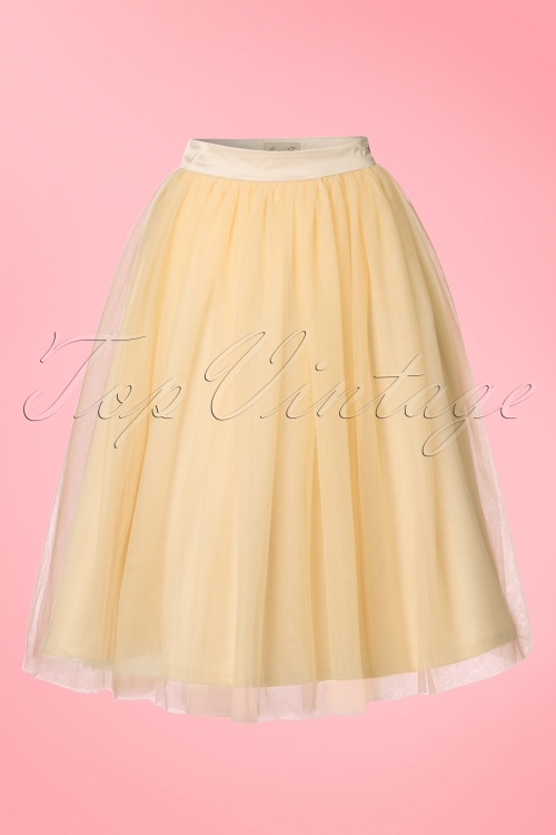 Super 50s Edie Tulle Swing Skirt in Champagne XZ-61