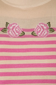 Vixen - Julia Roses Sweater Années 50 en Beige et Rose 4