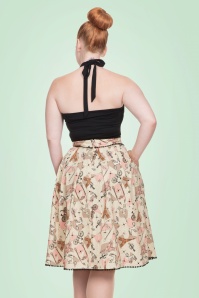 Vixen - 50s Marienne Swing Skirt in Cream 4