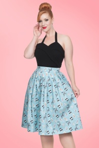 Vixen - 50s Wendy Dog Skirt in Light Blue 3