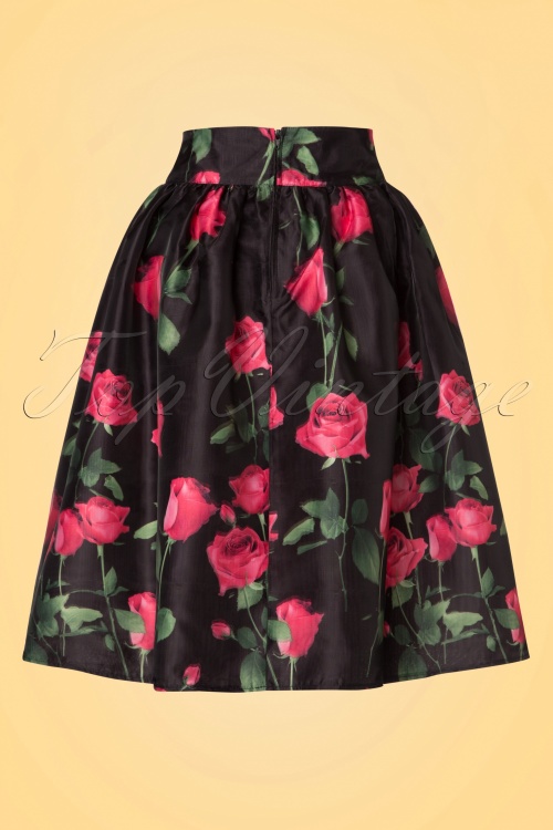 Vixen - 50s Nellie Roses Skirt in Black 4