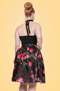 Vixen - 50s Nellie Roses Skirt in Black 5