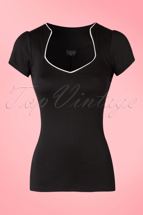 Steady Clothing - 50s Sophia Top in Black and White 2