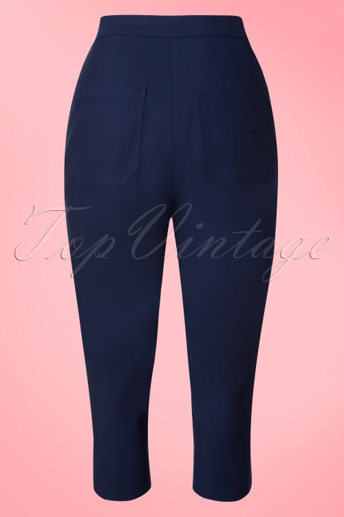 Collectif Clothing - 50s Gracie Capris in Navy 4