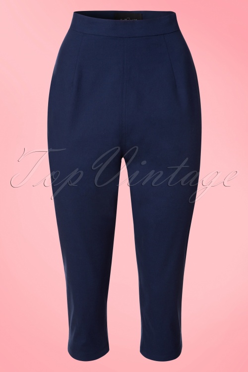 Collectif Clothing - 50s Gracie Capris in Navy 2