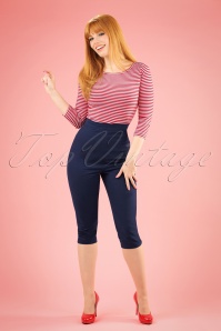 Collectif Clothing - 50s Gracie Capris in Navy
