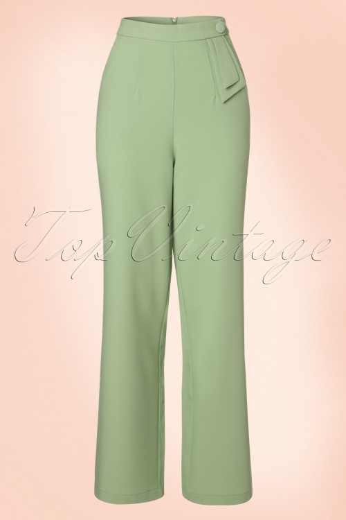 Vixen - 40s Sadie Trousers in Pastel Green 2