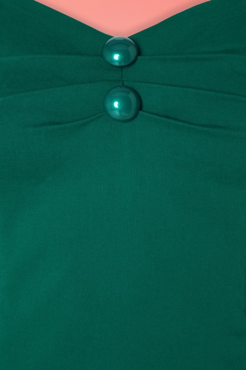 Collectif Clothing - 50s Dolores Top Carmen in Sea Green 3