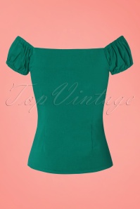 Collectif Clothing - 50s Dolores Top Carmen in Sea Green 4