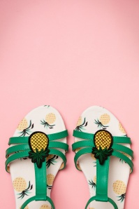 Lulu Hun - Lottie Pineapple Sandals Années 60 en Vert 3