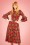 Traffic People - Luck Be A Lady Flower Midi Dress Années 70 en Tangerine