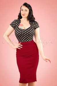 Vintage Chic for Topvintage - 50s Joyce Pencil Skirt in Wine Red