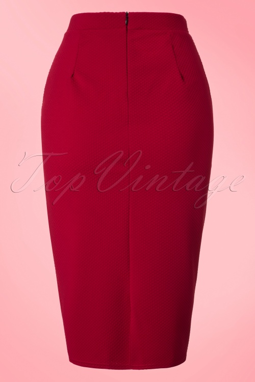 Vintage Chic for Topvintage - 50s Joyce Pencil Skirt in Wine Red 3