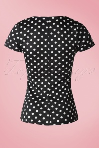 Steady Clothing - 50s Sophia Polkadot Top in Black and White 4