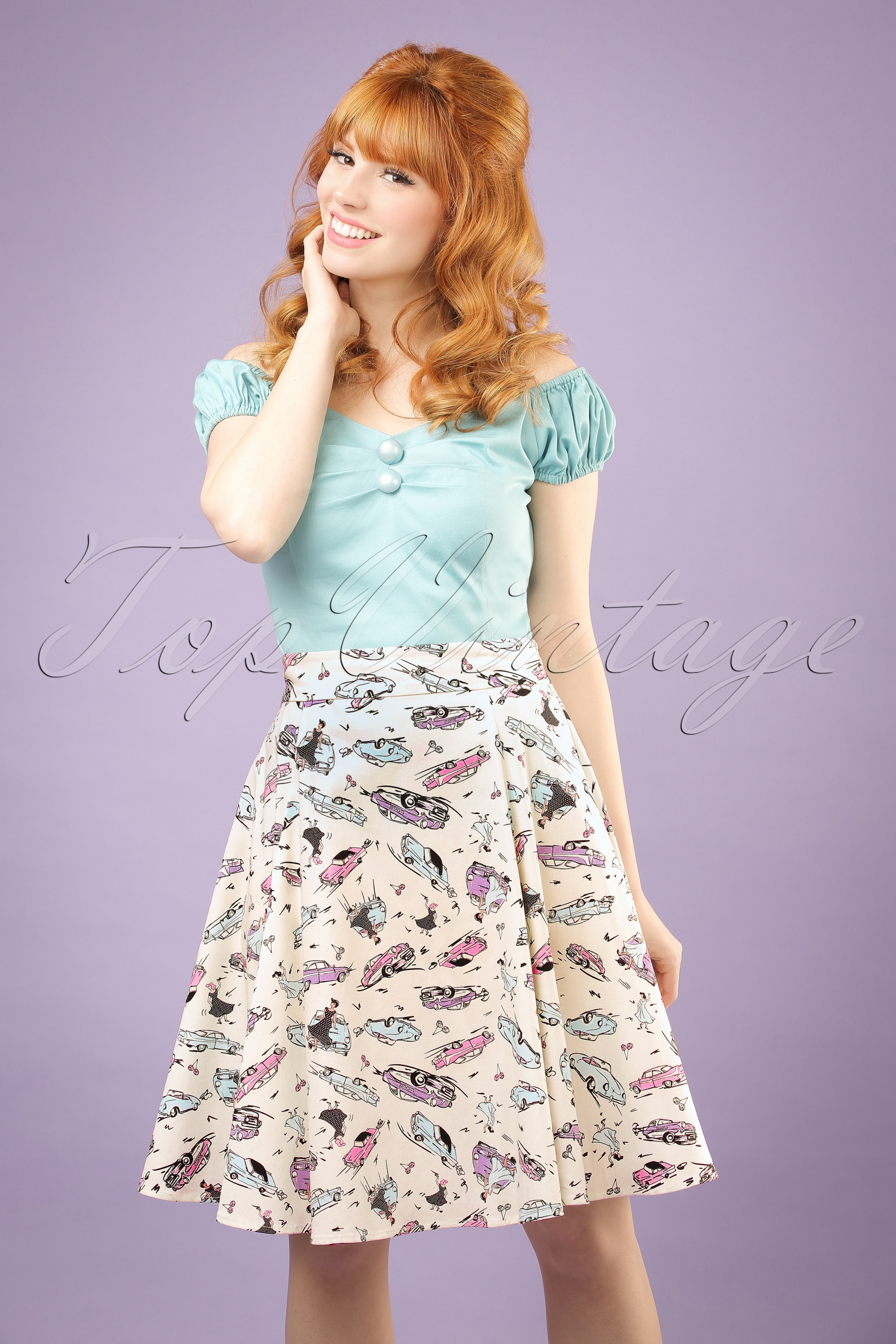 Ivory swing skirt best sale