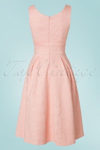 Vixen - 50s Lauren Lace Dress in Peach Pink 6