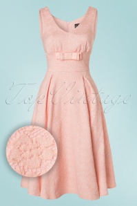 Vixen - 50s Lauren Lace Dress in Peach Pink 2