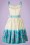 Collectif Clothing - 50s Jade Seashell Border Swing Dress in Cream 6