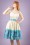 Collectif Clothing - 50s Jade Seashell Border Swing Dress in Cream