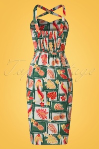 Collectif Clothing - Mahina Tropical Bamboo Sarong Dress Années 50 en Multi 9