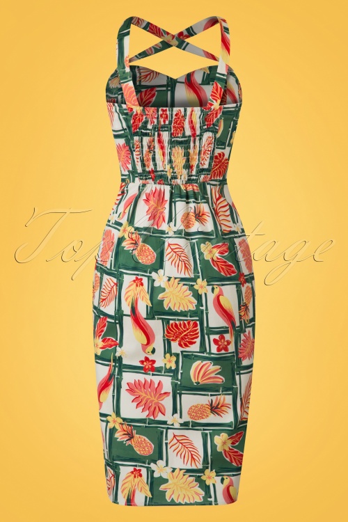 Collectif Clothing - 50s Mahina Tropical Bamboo Sarong Dress in Multi 9