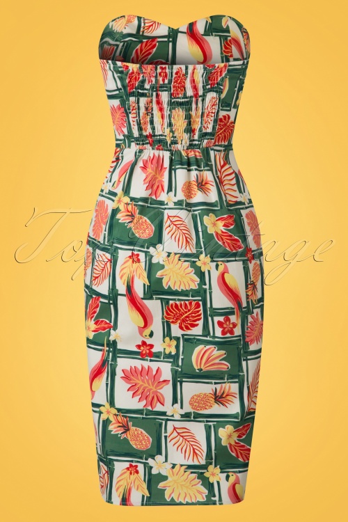 Collectif Clothing - 50s Mahina Tropical Bamboo Sarong Dress in Multi 8