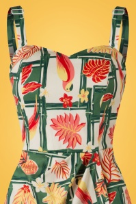 Collectif Clothing - Mahina Tropical Bamboo Sarong Dress Années 50 en Multi 5