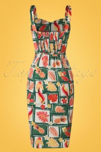 Collectif Clothing - 50s Mahina Tropical Bamboo Sarong Dress in Multi 7