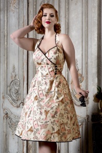 Vixen - 50s Claudine Swing Dress in Cream