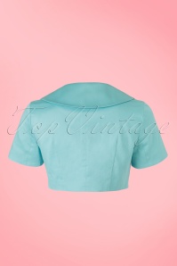Collectif Clothing - 50s Ellie Cropped Jacket in Light Blue 4