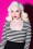 Vixen by Micheline Pitt - TopVintage exclusive ~ Trouble Maker Top Années 50 en Rayures blancs et noirs 2