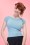 Collectif Clothing - Claire Knitted Top Années 40 en Bleu Clair 5