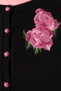 Collectif Clothing - Jessie bloemenvest in zwart 3