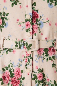 Collectif Clothing - Caterina penciljurk met bloemenprint in beige 4