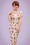 Collectif Clothing - 40s Caterina Floral Pencil Dress in Beige 7