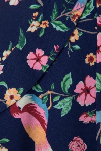 Collectif Clothing - 50s Theodora Charming Birds Swing Skirt in Dark Blue 4