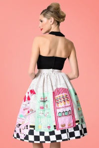Unique Vintage - 50s Candy Shop Swing Skirt in Multi 10