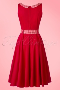 Collectif Clothing - Kitty Gingham Swing Dress Années 50 en Rouge Foncé 7