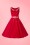 Collectif Clothing - Kitty Gingham Swing-Kleid in Dunkelrot 3