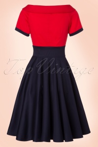 Dolly and Dotty - TopVintage Exclusive ~ 50s Darlene Swing Dress in Red and Navy 5